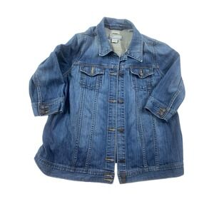 Old Navy Denim Maternity Jean Jacket Size Large Y2K Blue Stretch